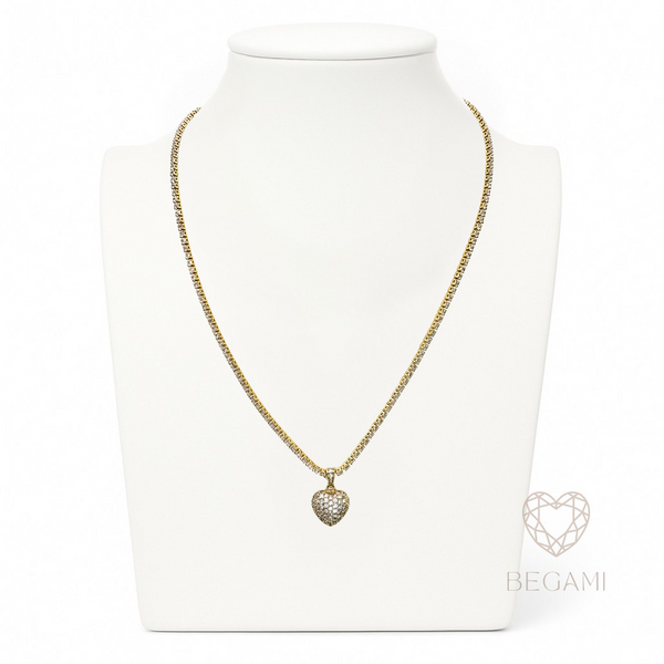 Collana cuore brillante