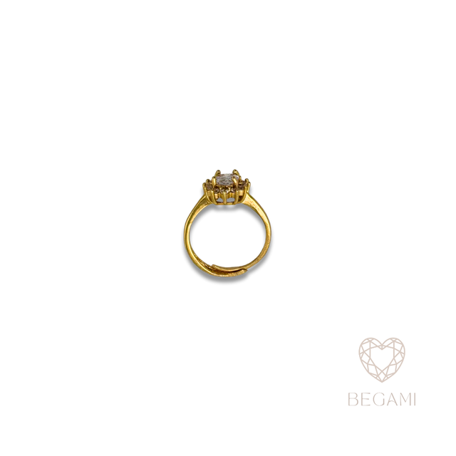 Anello solitario corona