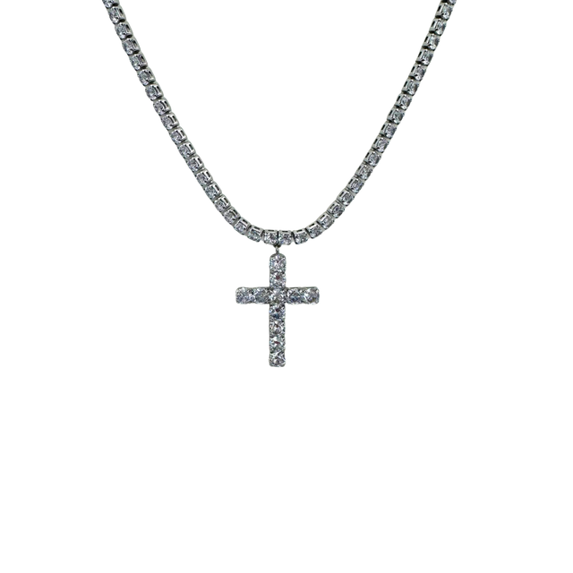 Collana tennis croce