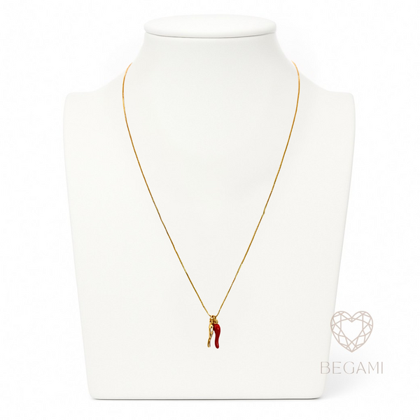 Collana corno portafortuna