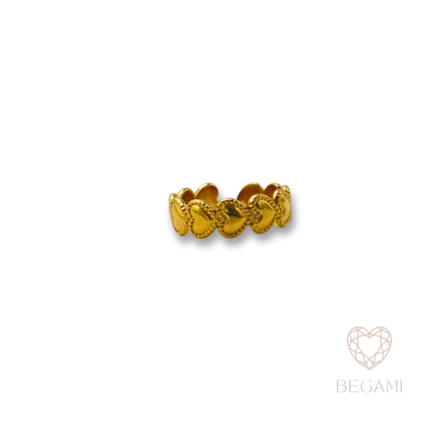 Anello cuori intrecciati
