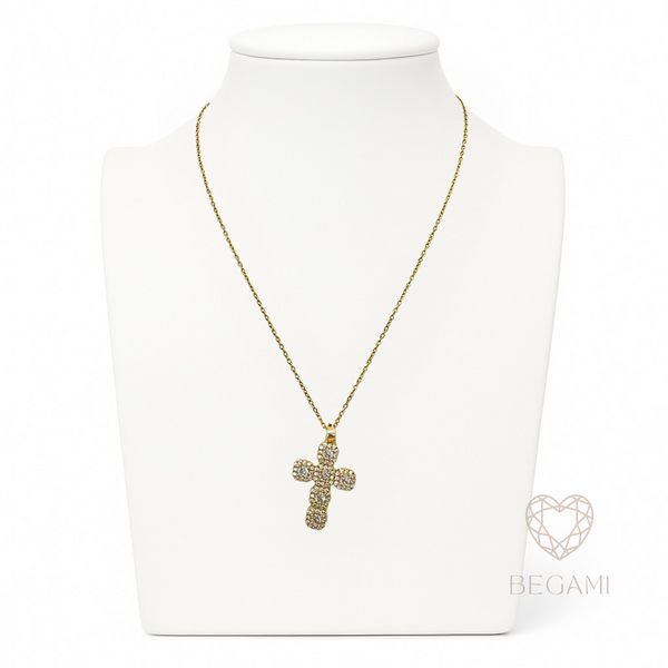 Collana croce cristal