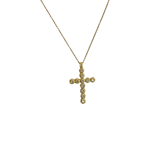 Collana croce brillante