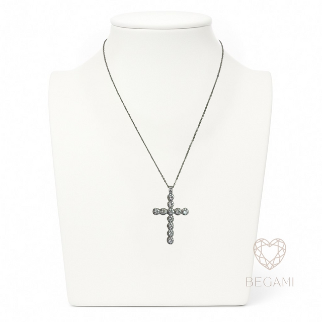Collana croce brillante