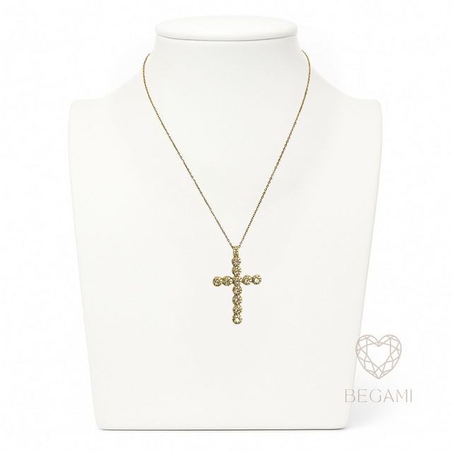 Collana croce brillante