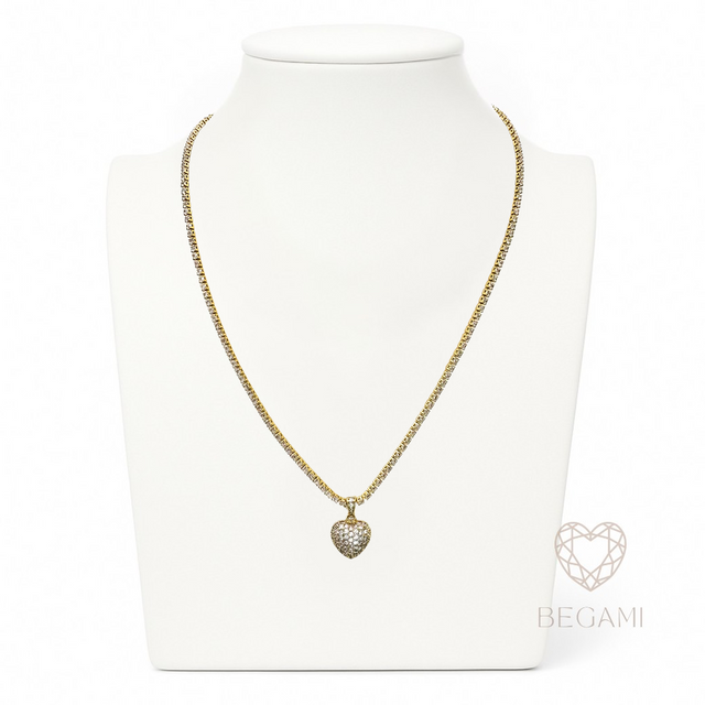 Collana cuore brillante
