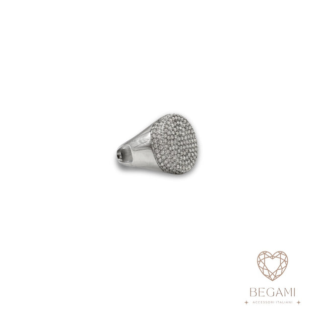 Anello Disco Pavé