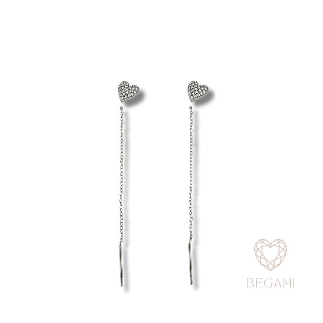 Orecchini Cuore a Filo