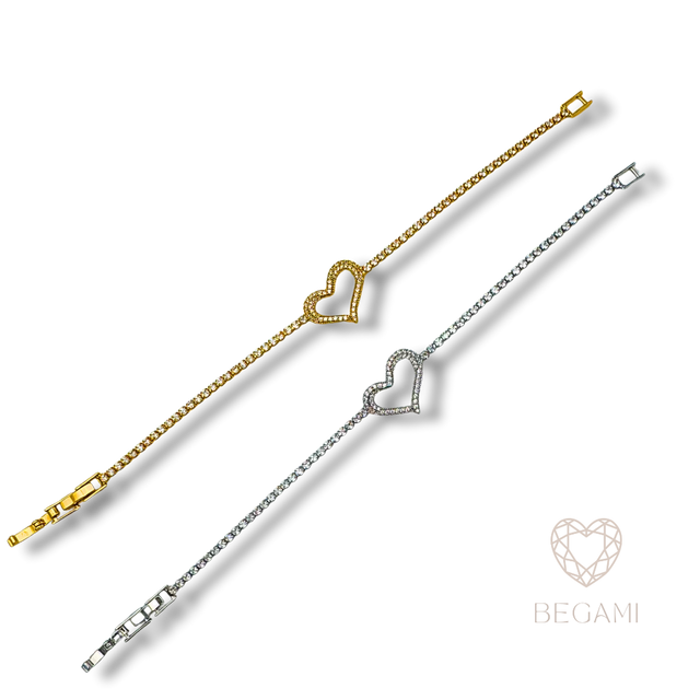Bracciale tennis  cuore