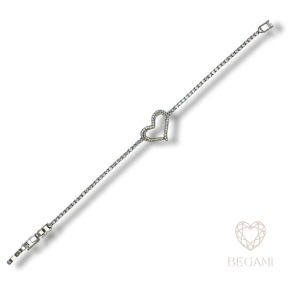 Bracciale tennis  cuore