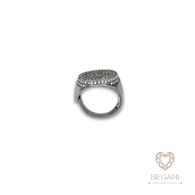 Anello Disco Pavé