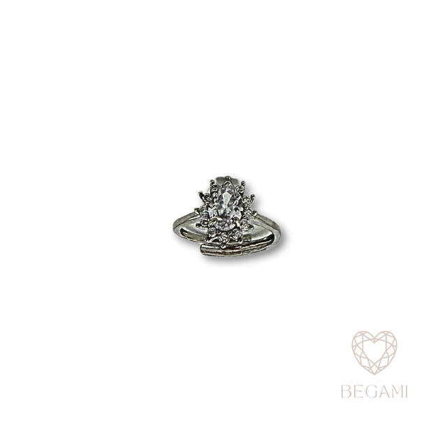 Anello solitario corona