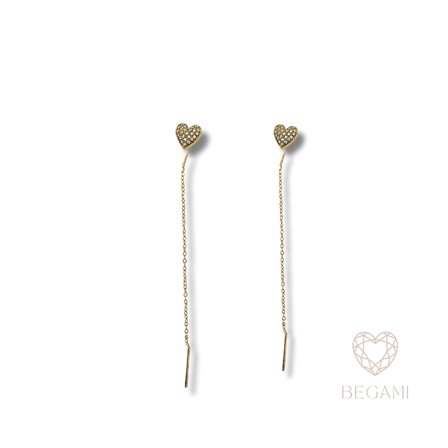 Orecchini Cuore a Filo