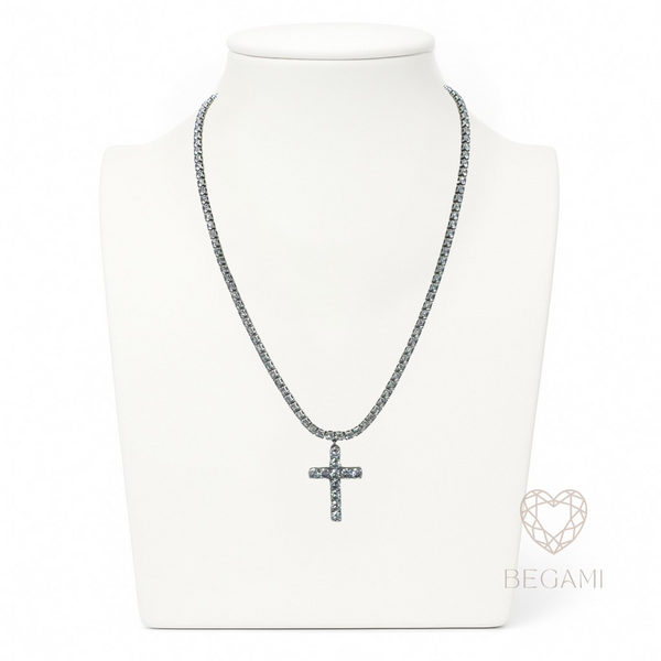 Collana tennis croce