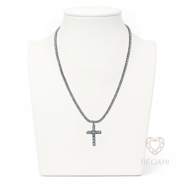 Collana tennis croce